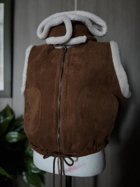 Christian Dior eco fur hood vest 