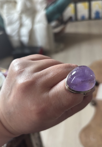 Amethyst massive ring 