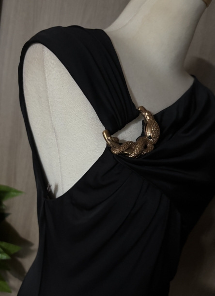 Roberto Cavalli snake symbol one shoulder top
