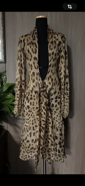 Dolce&Gabbana leopard silk dress 