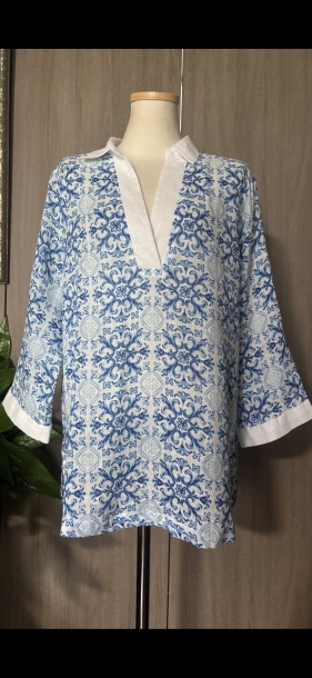 Isaac Mizrahi 100% linen tunic 