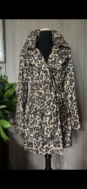 Michael cors leopard trench coat