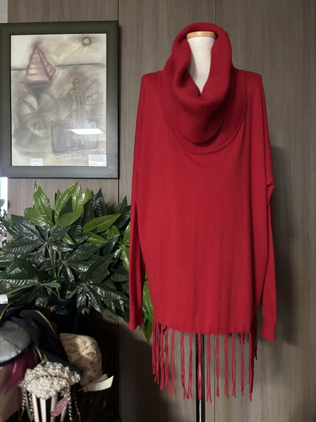 Micheal Kors red  cowl neck full over